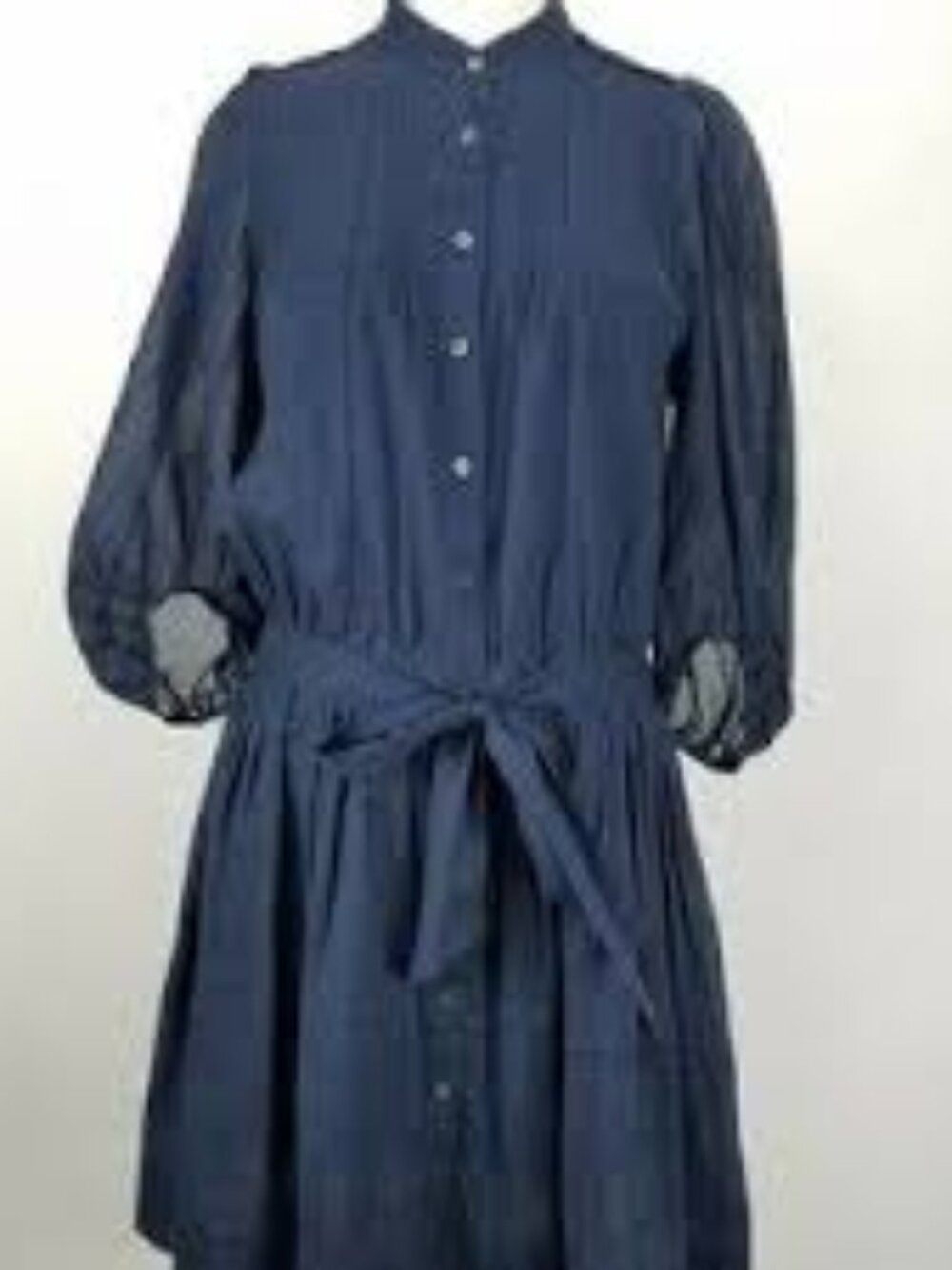 Vintage Diane von Furstenberg Button‑Down Navy Mini Dress